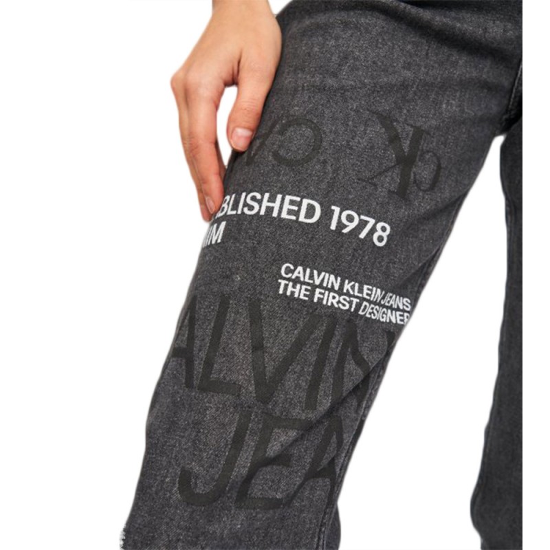 Mom Jeans Donna con logo stampato Calvin Klein