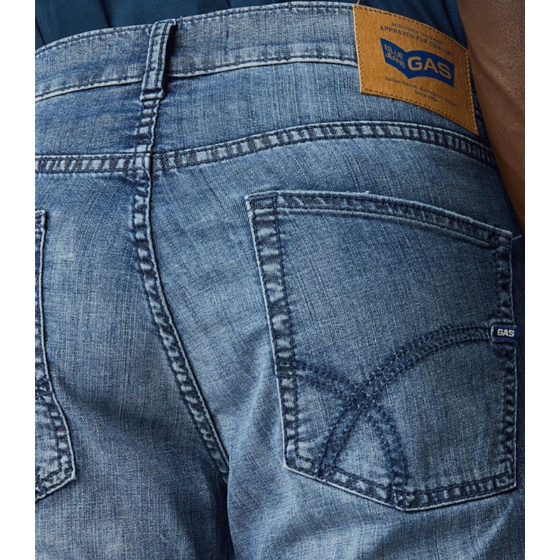 Jeans in Chambray Uomo Gas Albert WK68