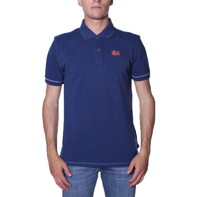 Polo Uomo Napapijri Erli Colori Bianco e Blu Lavato - N0YIFZ