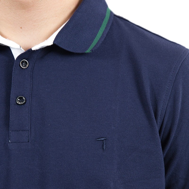 Polo Uomo Trussardi In Piquet Maniche Lunghe Colori Blu e Rosso - 52T00247-1T001678