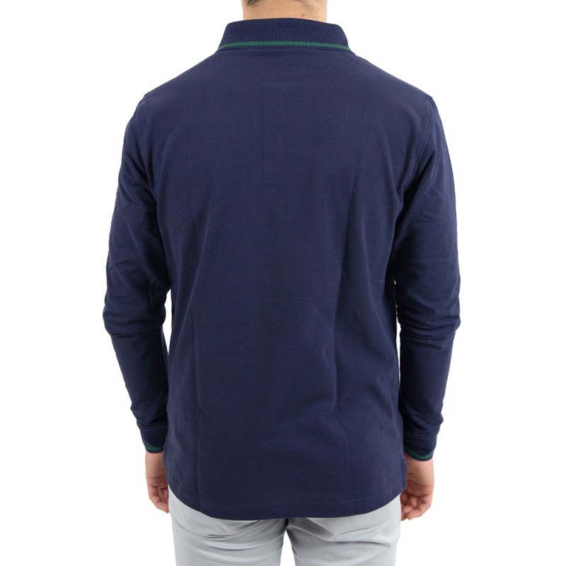 Polo Uomo Trussardi In Piquet Maniche Lunghe Colori Blu e Rosso - 52T00247-1T001678
