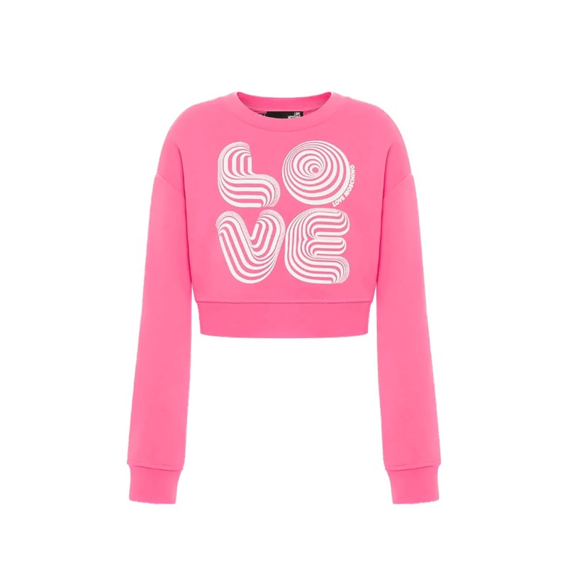 Felpa cropped Donna Love Moschino