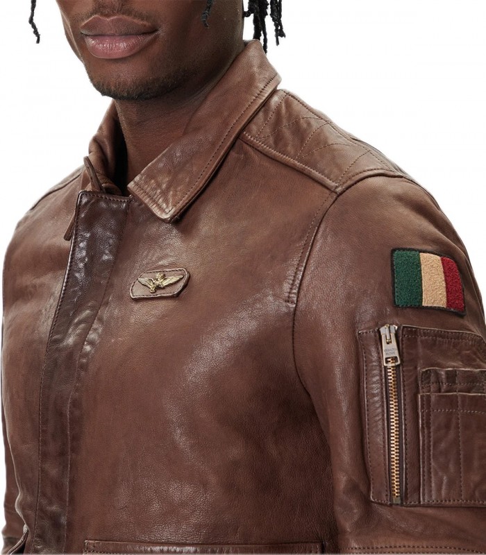 Giubbotto Pilot in pelle Uomo Aeronautica Militare