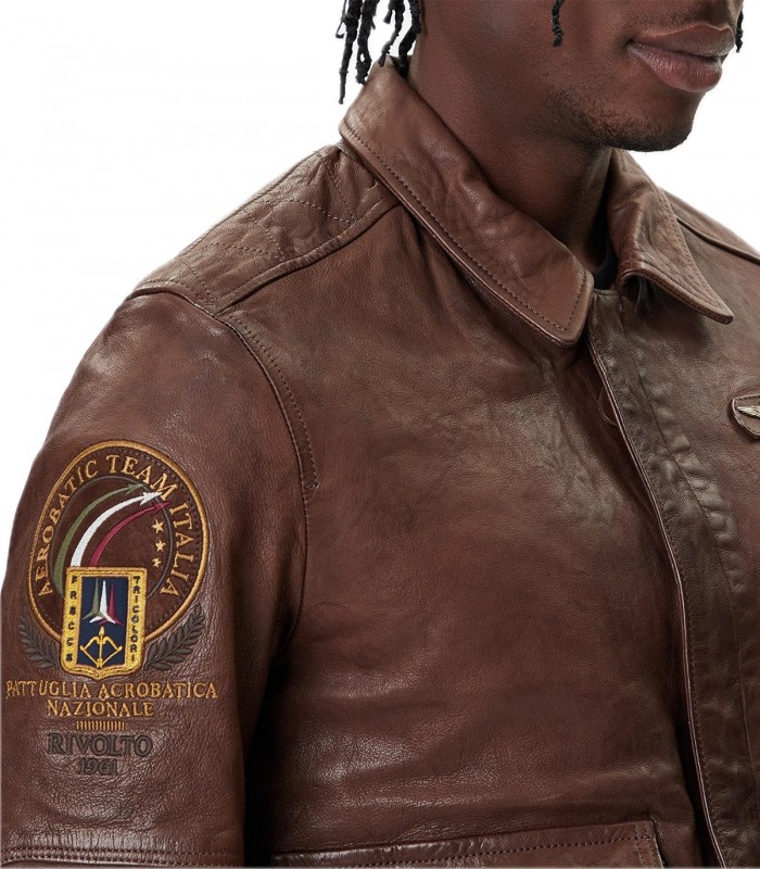 Giubbotto Pilot in pelle Uomo Aeronautica Militare
