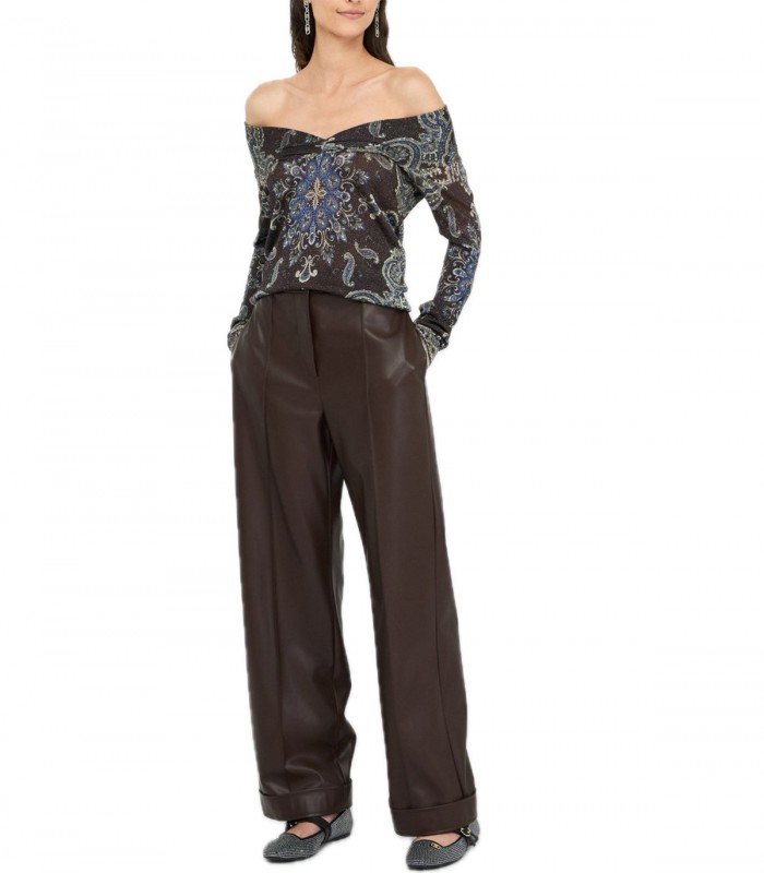 Pantaloni in tessuto spalmato Donna Liu Jo