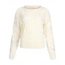 Maglia traforata con pietre gioiello Donna Liu Jo