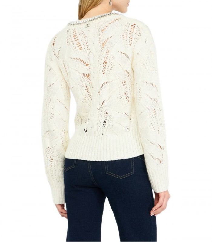 Maglia traforata con pietre gioiello Donna Liu Jo