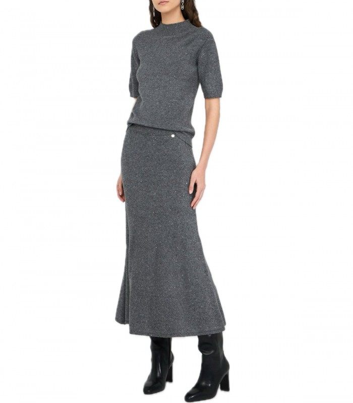 Gonna midi in maglia con paillettes Donna Liu Jo