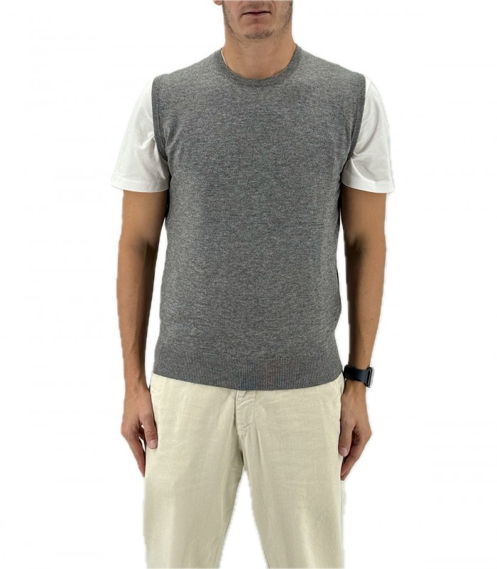 Gilet Uomo misto cashmere Blu Cashmere