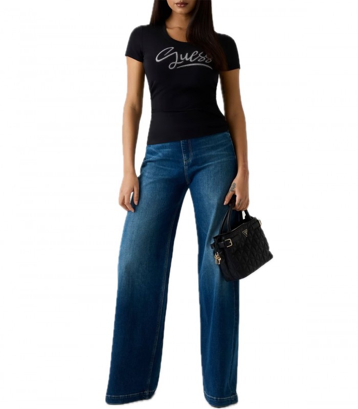 T-shirt con strass Donna Guess