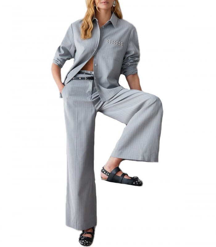 Camicia gessata con borchie Donna Liu Jo