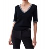 T-shirt in maglia con strass Donna Liu Jo