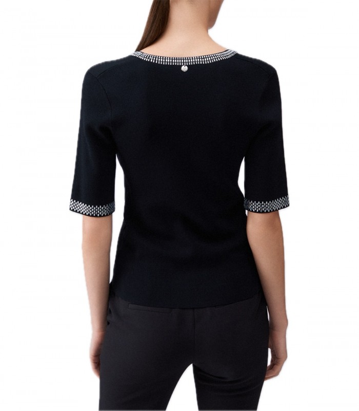 T-shirt in maglia con strass Donna Liu Jo