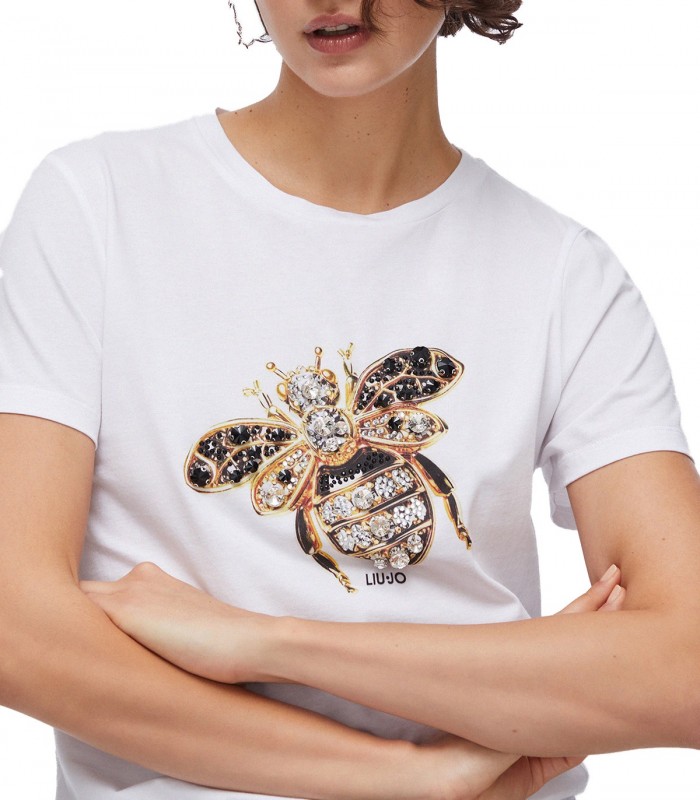 T-shirt Con stampa e applicazioni Donna Liu Jo