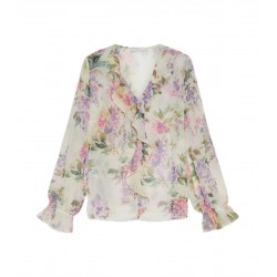 Blusa stampata con volant Donna Luisa Viola