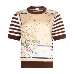 Top con inserti in twill stampato Donna Liu Jo