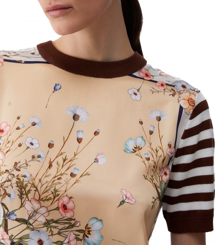 Top con inserti in twill stampato Donna Liu Jo