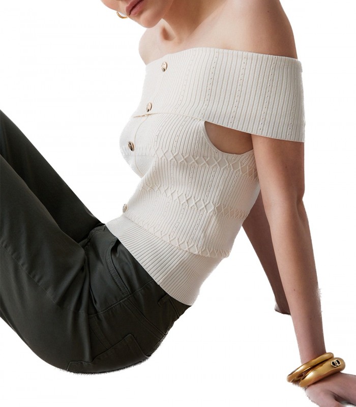 Top bardot in maglia Donna Liu Jo