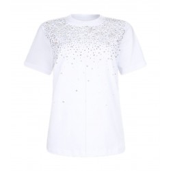 T-shirt con castoni gioiello Donna Liu Jo