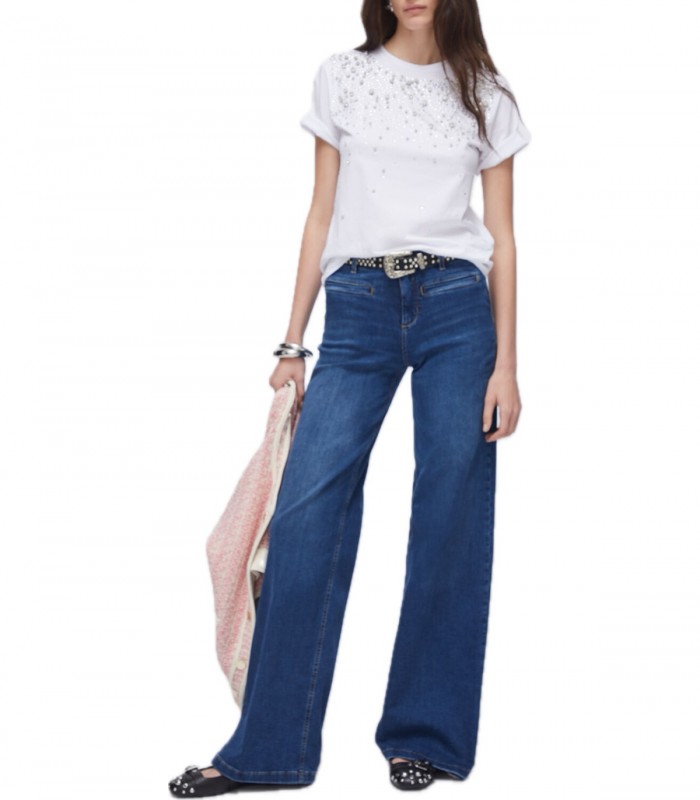 T-shirt con castoni gioiello Donna Liu Jo