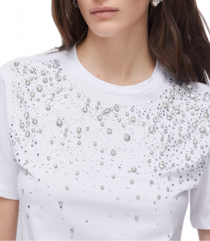 T-shirt con castoni gioiello Donna Liu Jo