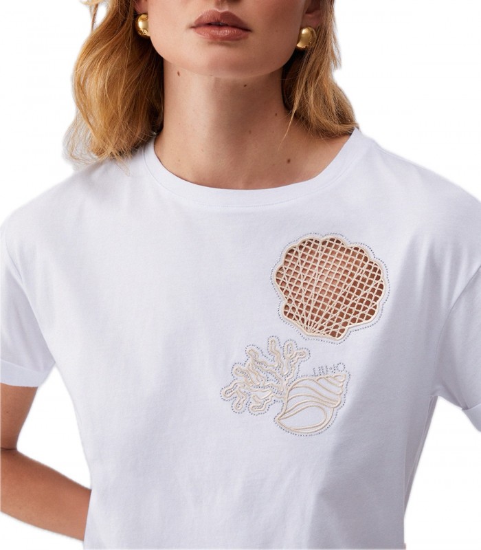 T-shirt con ricamo a jour Donna Liu Jo