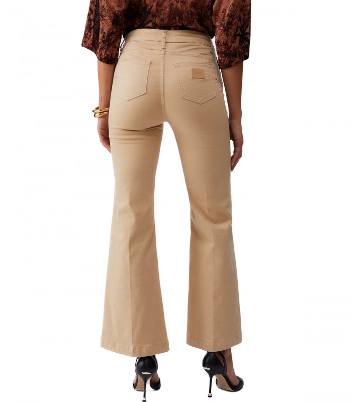 Pantaloni flare con bottoni logati Donna Liu Jo