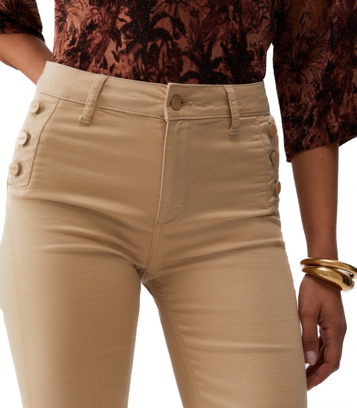 Pantaloni flare con bottoni logati Donna Liu Jo