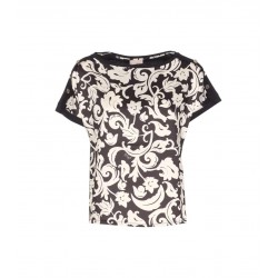 T-shirt con inserto in twill Donna Liu Jo