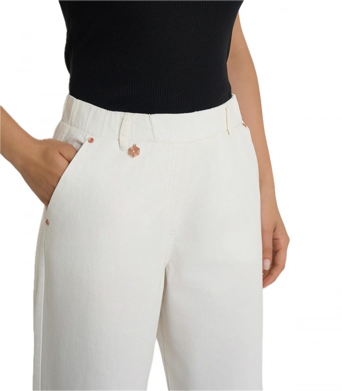 Jeans a carota con tasche in Light Denim Donna Ragno