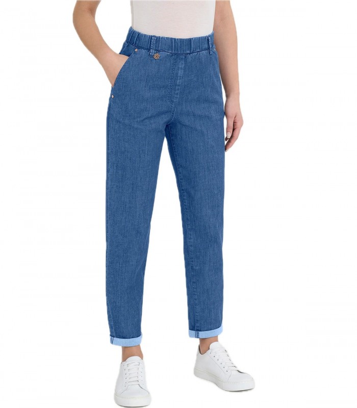 Jeans a carota con tasche in Light Denim Donna Ragno