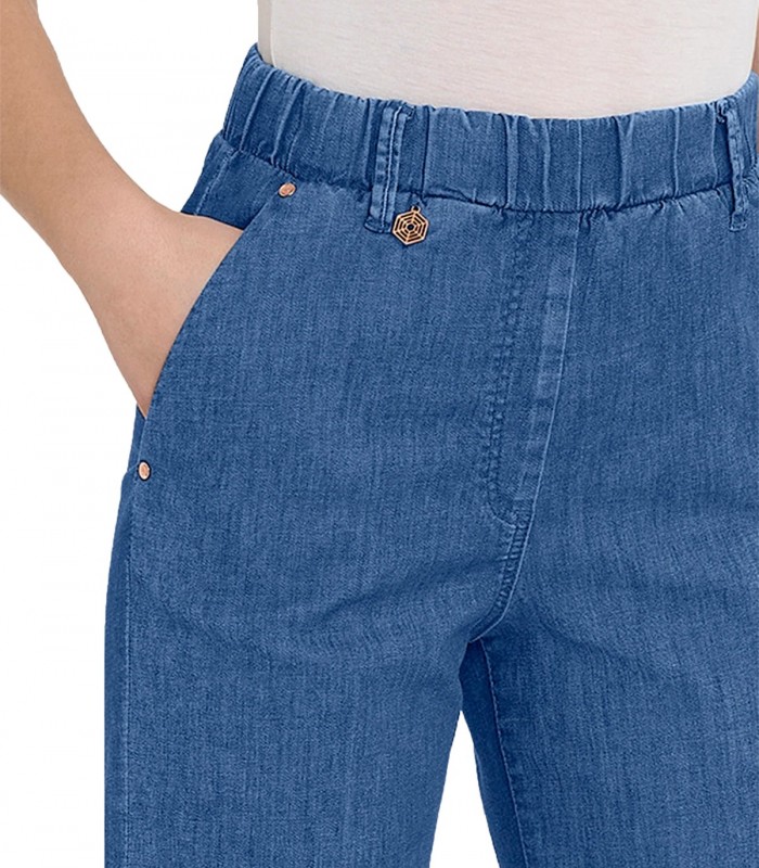 Jeans a carota con tasche in Light Denim Donna Ragno
