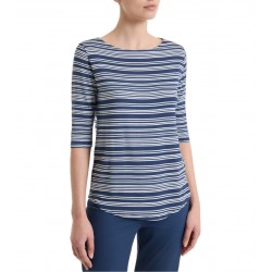 Maglia a righe collo a barca Donna Ragno