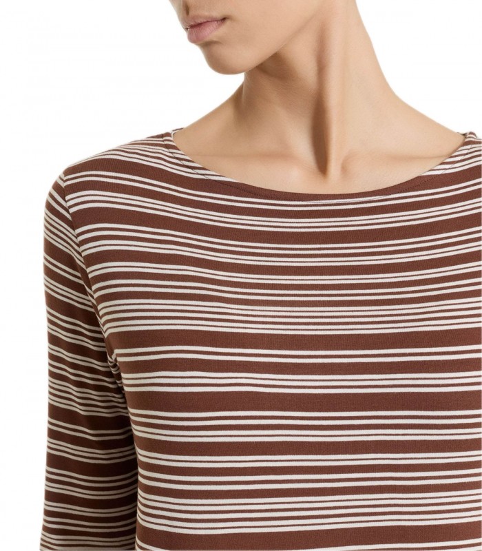 Maglia a righe collo a barca Donna Ragno