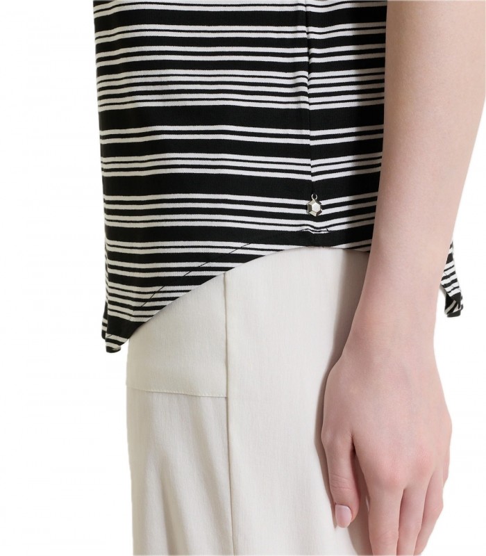 Maglia righe scollo V Donna Ragno