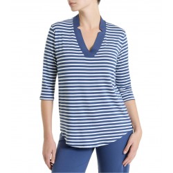 Maglia a righe scollo a V Donna Ragno