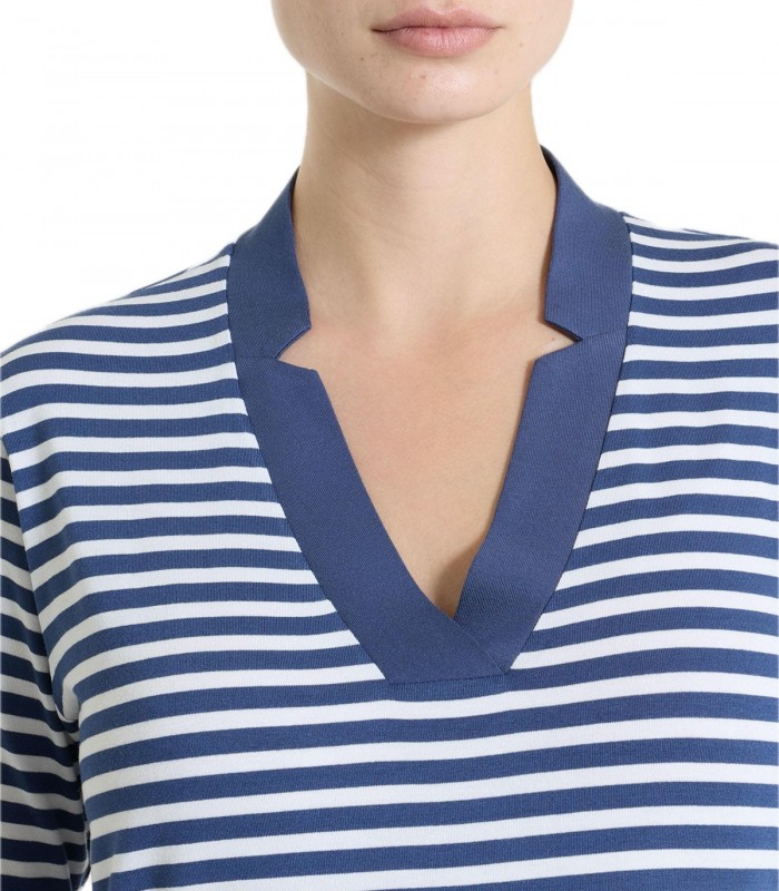 Maglia a righe scollo a V Donna Ragno