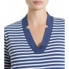 Maglia a righe scollo a V Donna Ragno