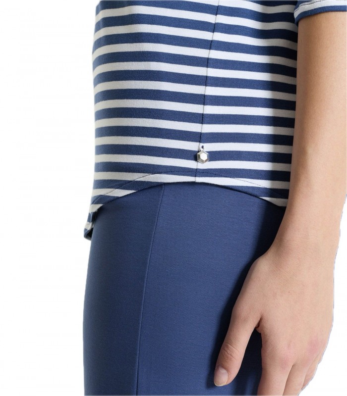 Maglia a righe scollo a V Donna Ragno