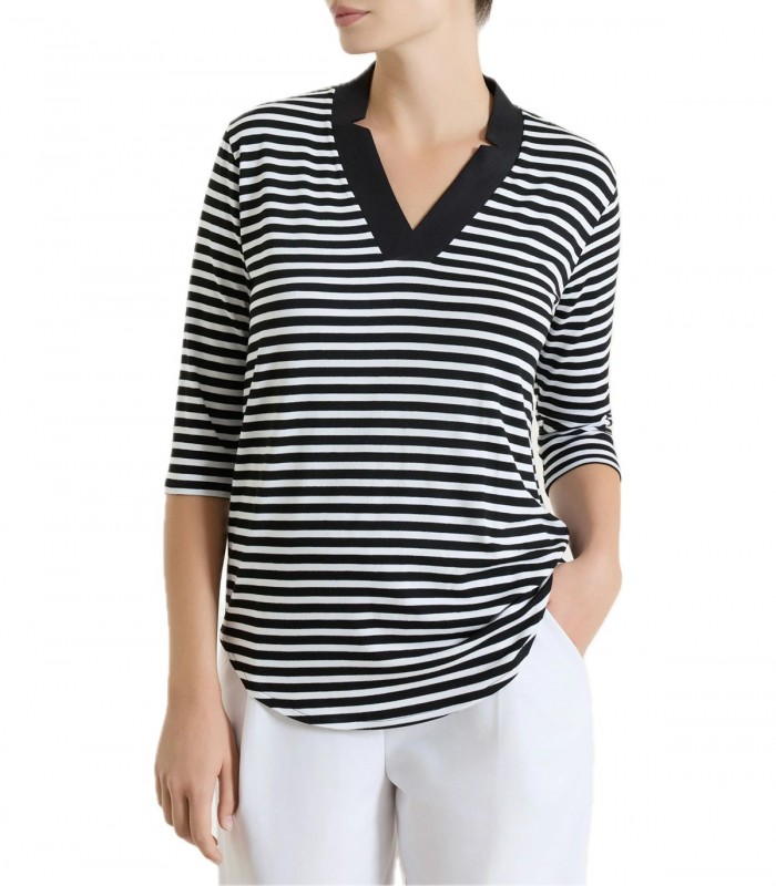 Maglia a righe scollo a V Donna Ragno