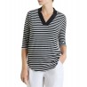 Maglia a righe scollo a V Donna Ragno