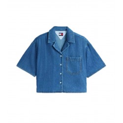 Camicia crop relaxed fit in chambray Donna Tommy Jeans
