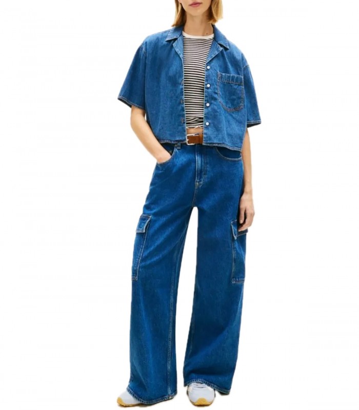 Camicia crop relaxed fit in chambray Donna Tommy Jeans