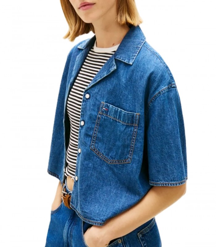 Camicia crop relaxed fit in chambray Donna Tommy Jeans