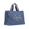 Tote bag grande in denim animalier Donna Liu Jo