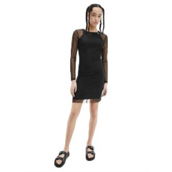 Double layer mesh bodycon dress