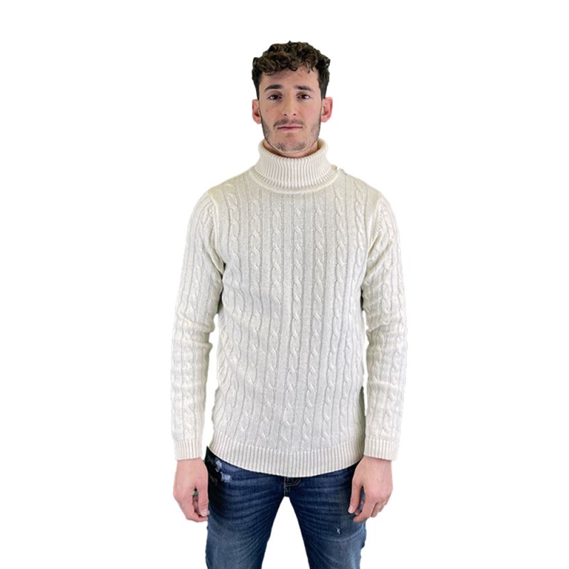 Maglione a collo alto a trecce Uomo Ellemme